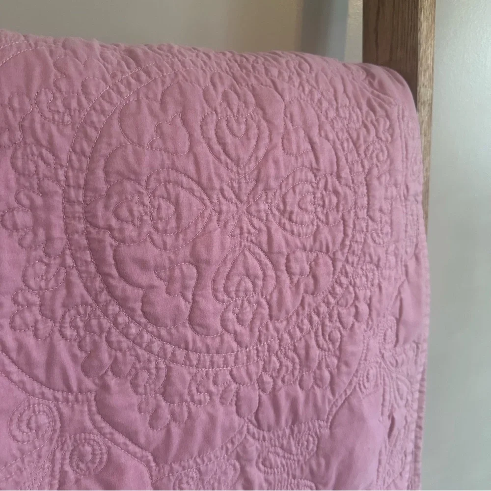 TWIN Lilac Lavender Pink Quilted Bedspread quilt blanket